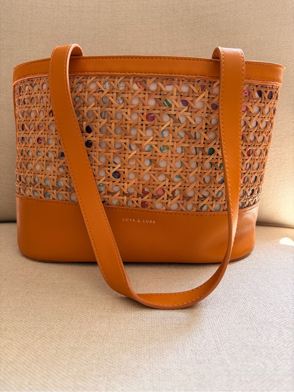 Love & Lore Woven Shoulder Bag with Leather Trim